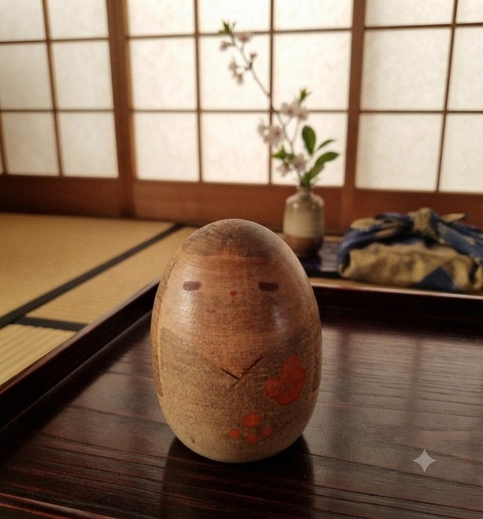 Kokeshi vintage de Yamanaka, Sanpei (1926-), 6 cm, Japon, Bois, Fait main