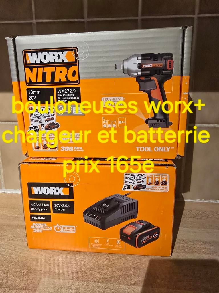 Bouloneuses worx nouvel plus batterie et chargeur, Enlèvement