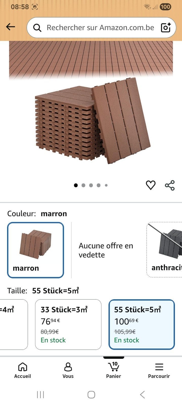 25 m2 Dalles composite neuves a clipser, Enlèvement, Neuf, Composite