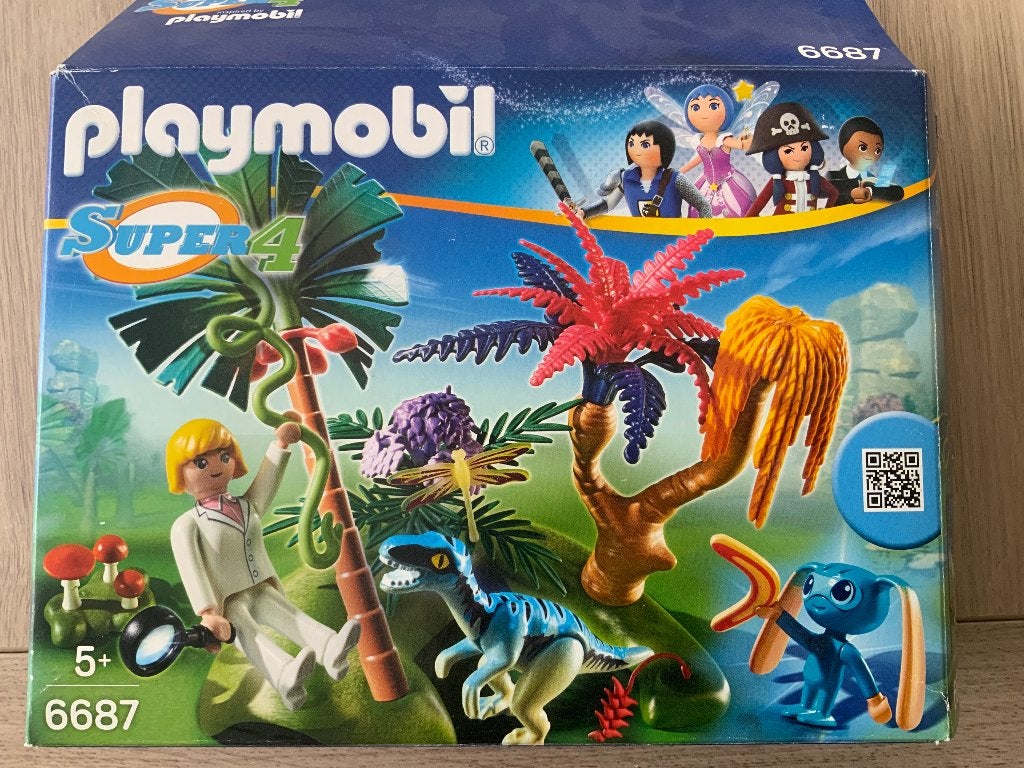 Playmobil Super4 6687 verlaat de wereld met Alien en reptor, Enfants & Bébés, Autres séries, Comme neuf, Autres types, Kit complet