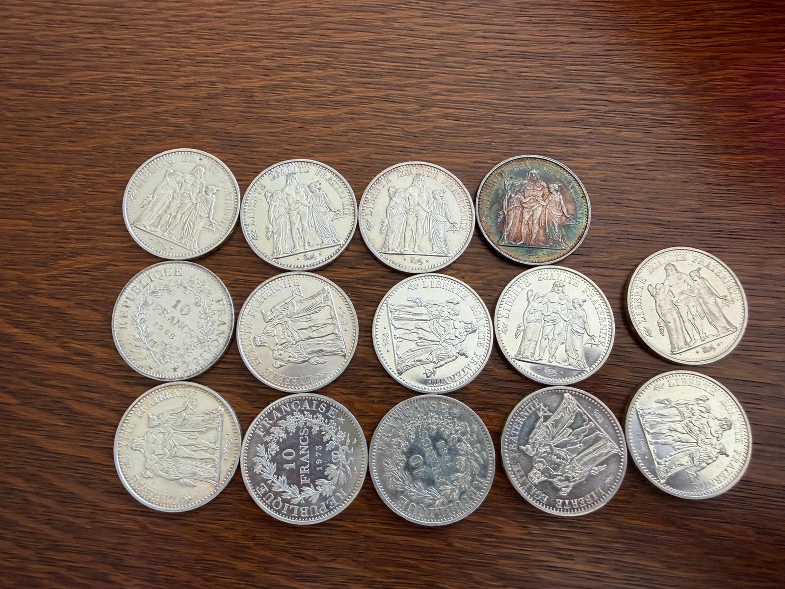 Lot de 14 monnaies françaises en argent, Enlèvement, France, Monnaie en vrac, Argent
