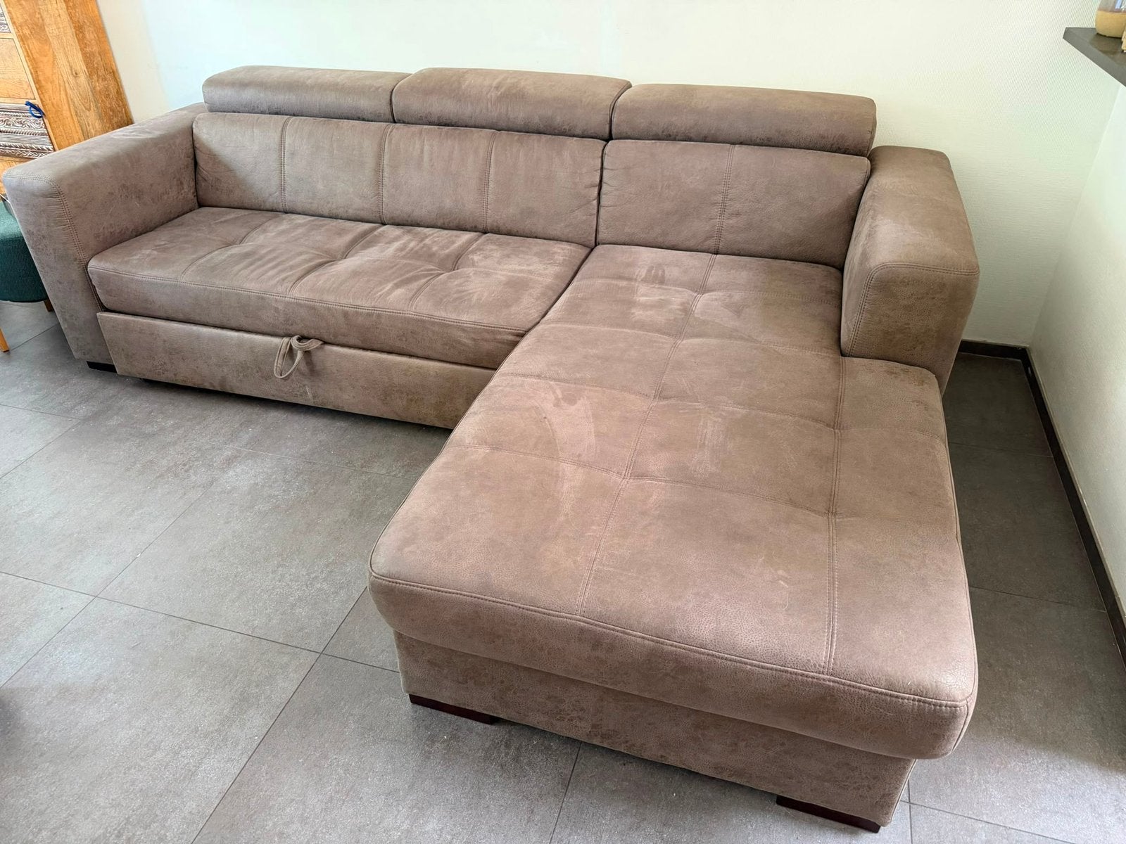 Canapé d’angle taupe brun – très bon état – à saisir !, Maison & Meubles, Canapés | Salons, Banc d'angle, Quatre personnes ou plus