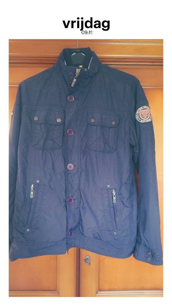 Blauwe zomerjas River Woods L, Kleding | Heren, Ophalen, Maat 52/54 (L), Blauw, Zo goed als nieuw