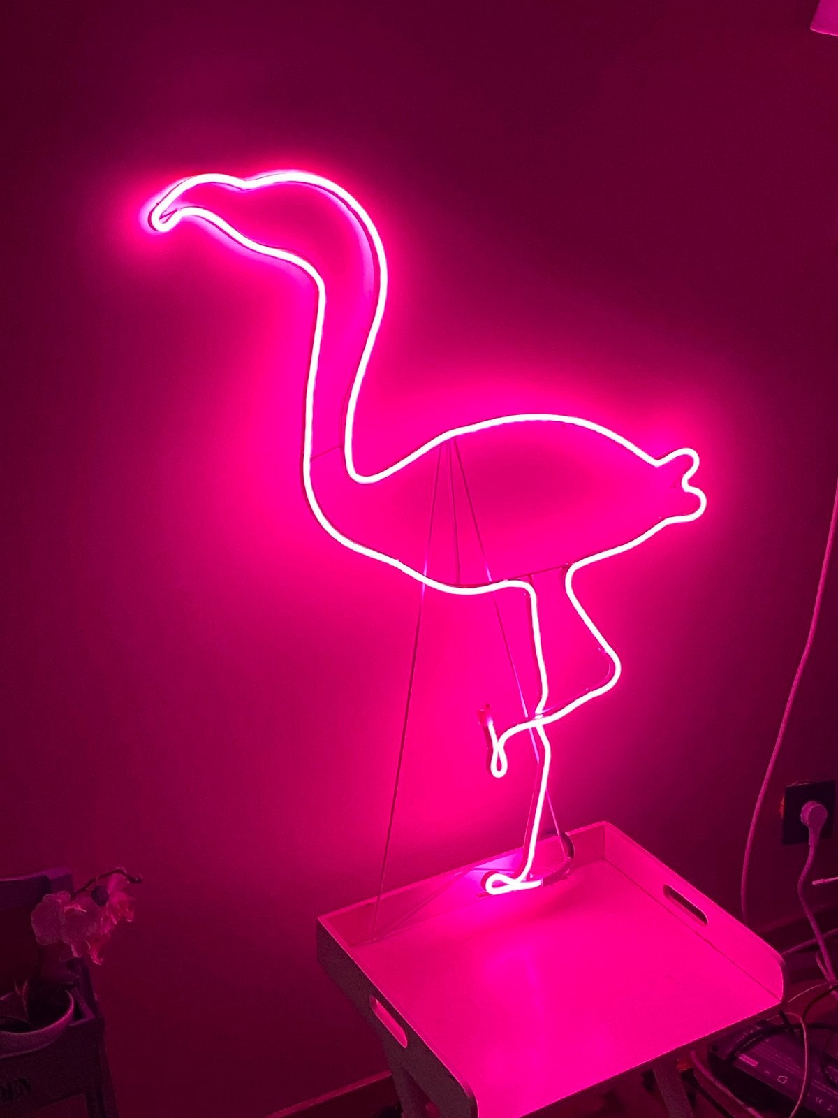 Neon flamingo, Huis en Inrichting, Ophalen, Zo goed als nieuw, Roze