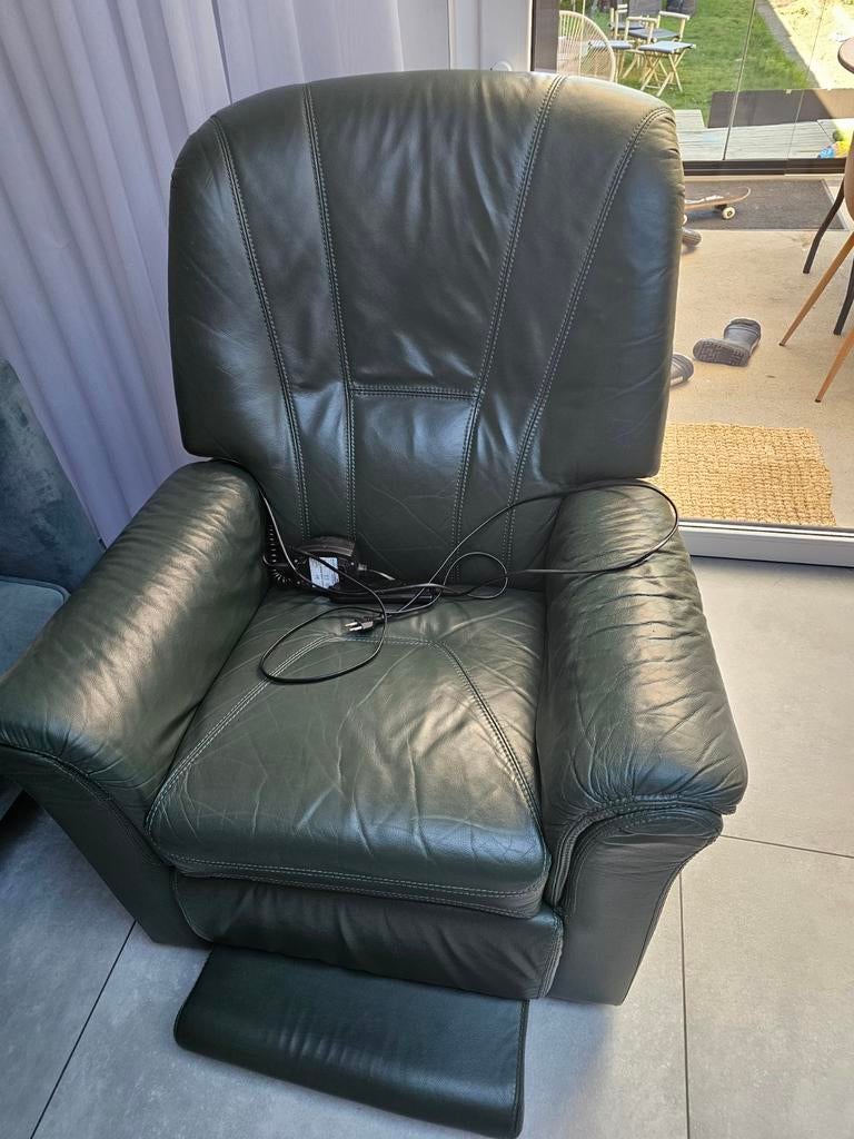 Leder relax zetel  elektrische, Huis en Inrichting, Ophalen
