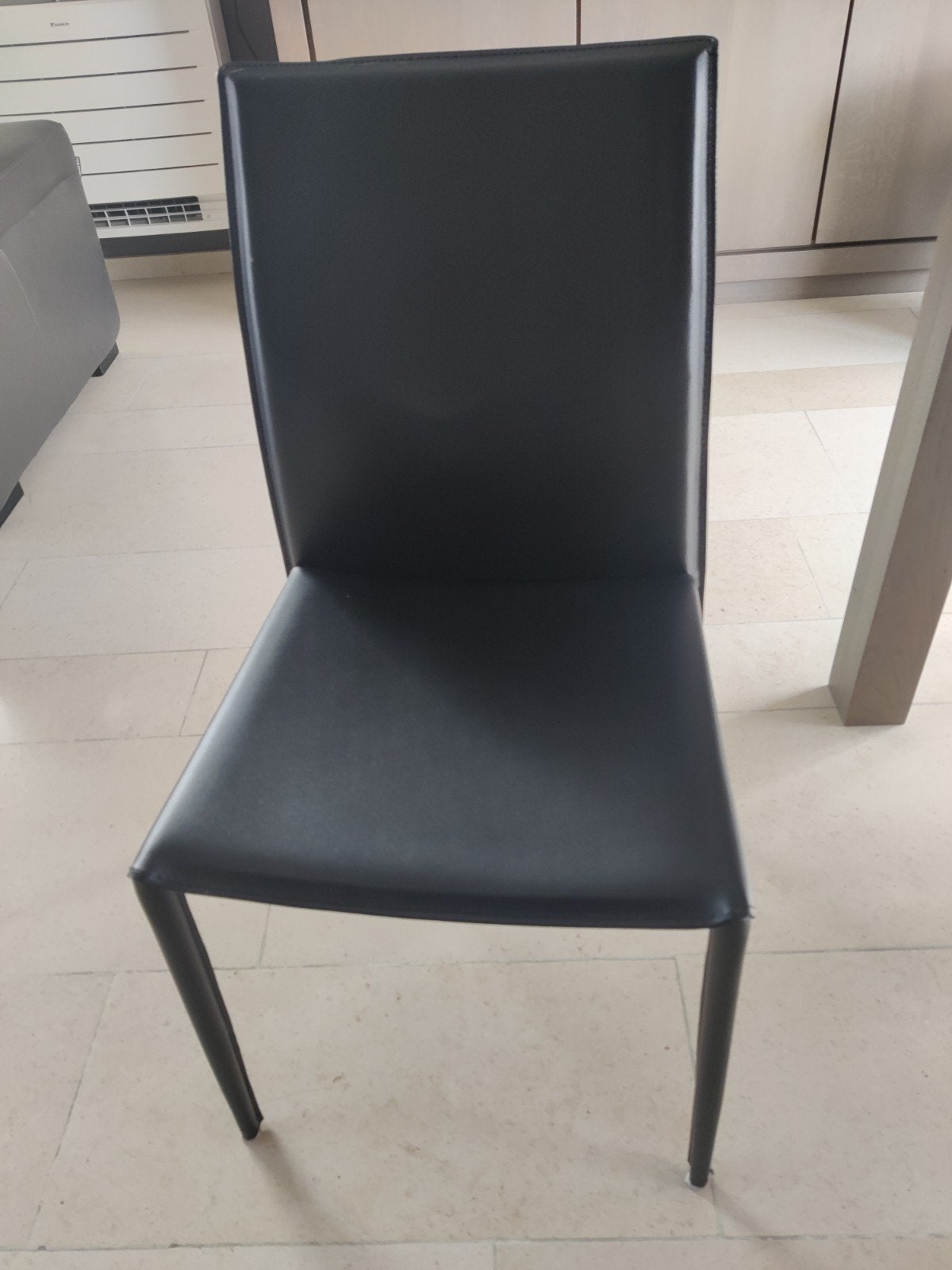 Lederen stoelen, Huis en Inrichting, Ophalen, Gebruikt, Zwart, Leer