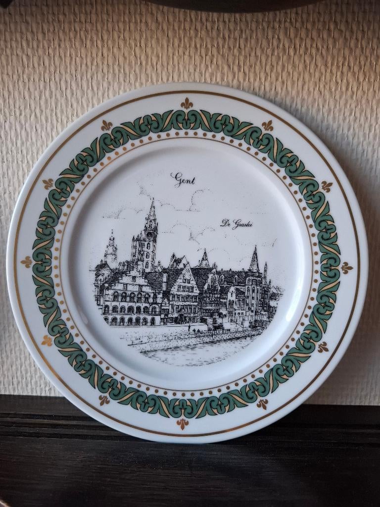 6 exclusieve borden in porselein Gent (G. Swaenepoel), Antiquités & Art, Enlèvement ou Envoi