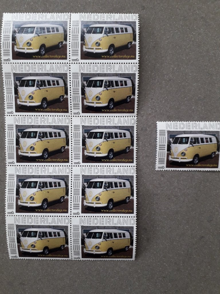 postzegels VW bus T1 Nederland, Verzamelen, Ophalen, Gebruikt, Auto's