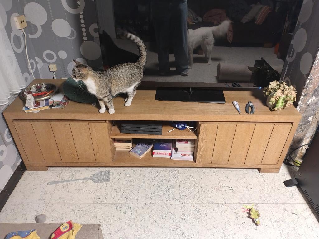Tv-meubel, kast living, Huis en Inrichting, Kasten |Televisiemeubels, Ophalen, Scandinavisch, licht hout, 75 cm of meer, 200 cm of meer
