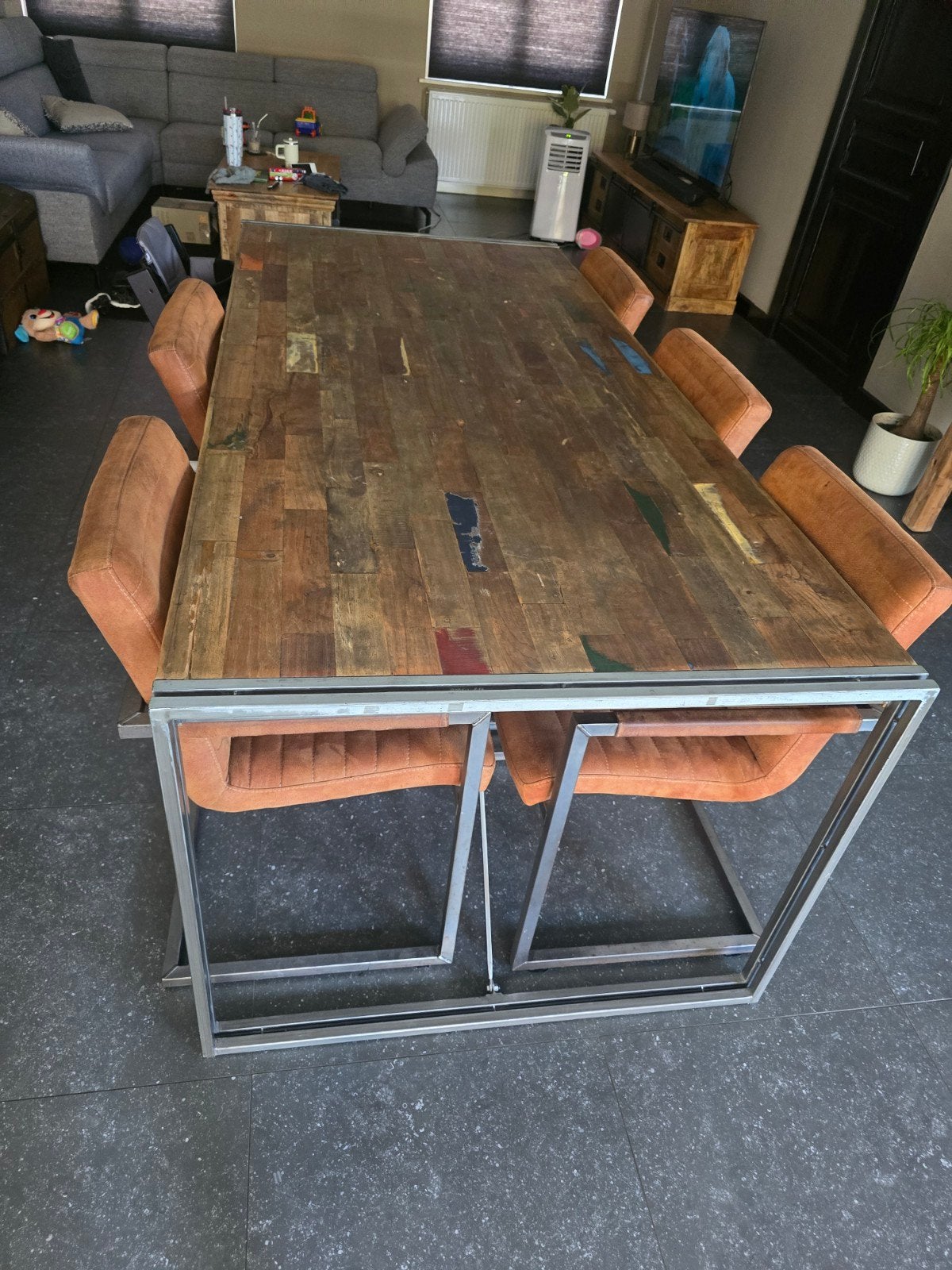 Eettafel 220x100 zonder stoelen, Huis en Inrichting, Ophalen