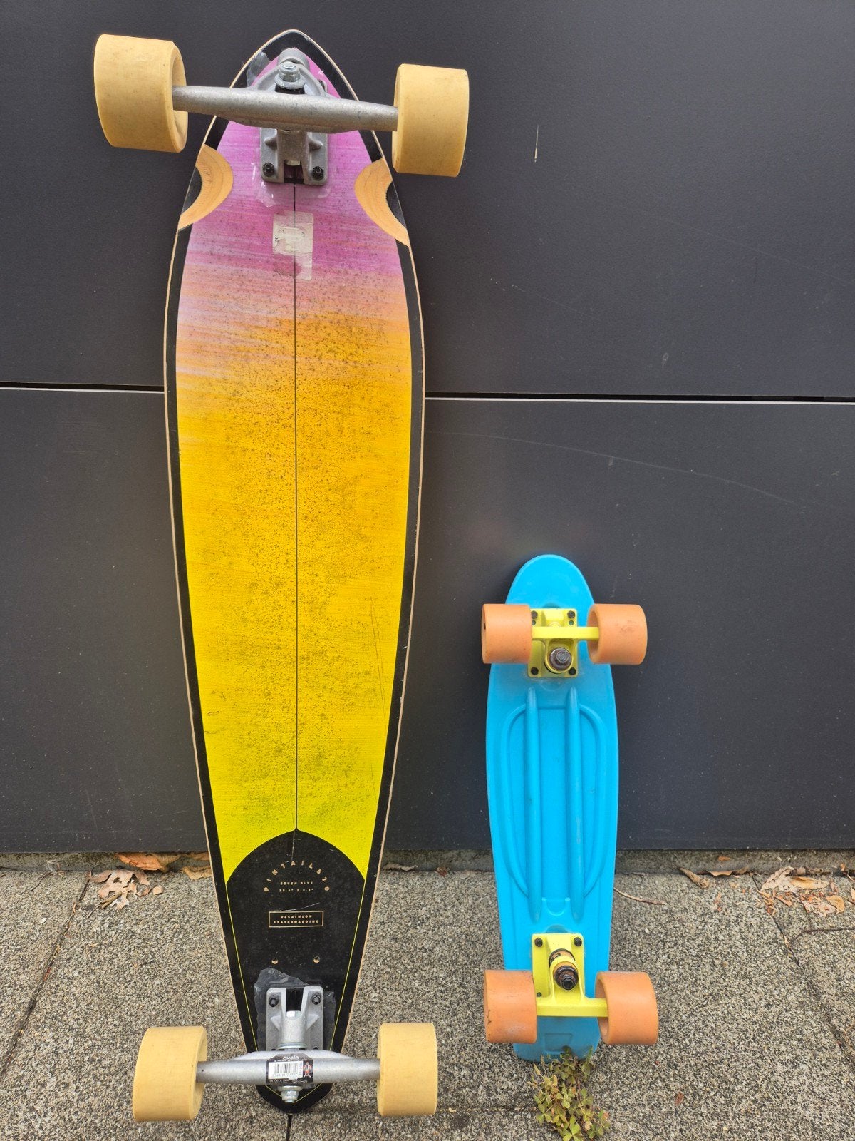 Beau Longboard Decathlon (Pintail 520) + RAM Mini Cruiser (Z, Sports & Fitness, Skateboard, Enlèvement, Comme neuf, Skateboard