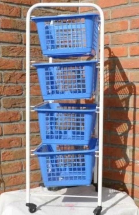 §   étagère avec 4 paniers sur roulette, Comme neuf, Enlèvement, Étagère, Métal