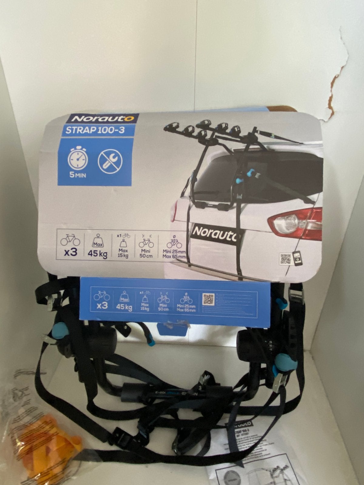 Porte-vélos de coffre suspendu NORAUTO STRAP, Enlèvement, Comme neuf