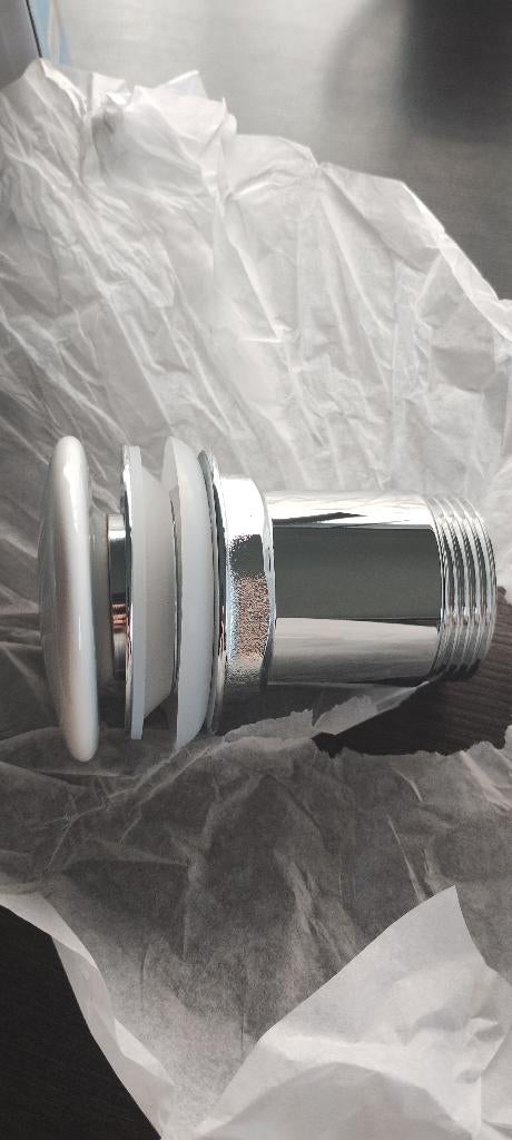 NIEUW witte keramische spoelbakafvoer, Doe-het-zelf en Bouw, Sanitair, Ophalen, Nieuw, Chroom, Wastafel