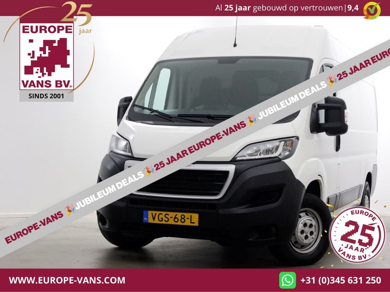 Peugeot Boxer 2.2 BlueHDi 120pk L2H2 Premium Airco/Camera 08, Auto's, Wit, Bedrijf, Onderhoudsboekje, Te koop
