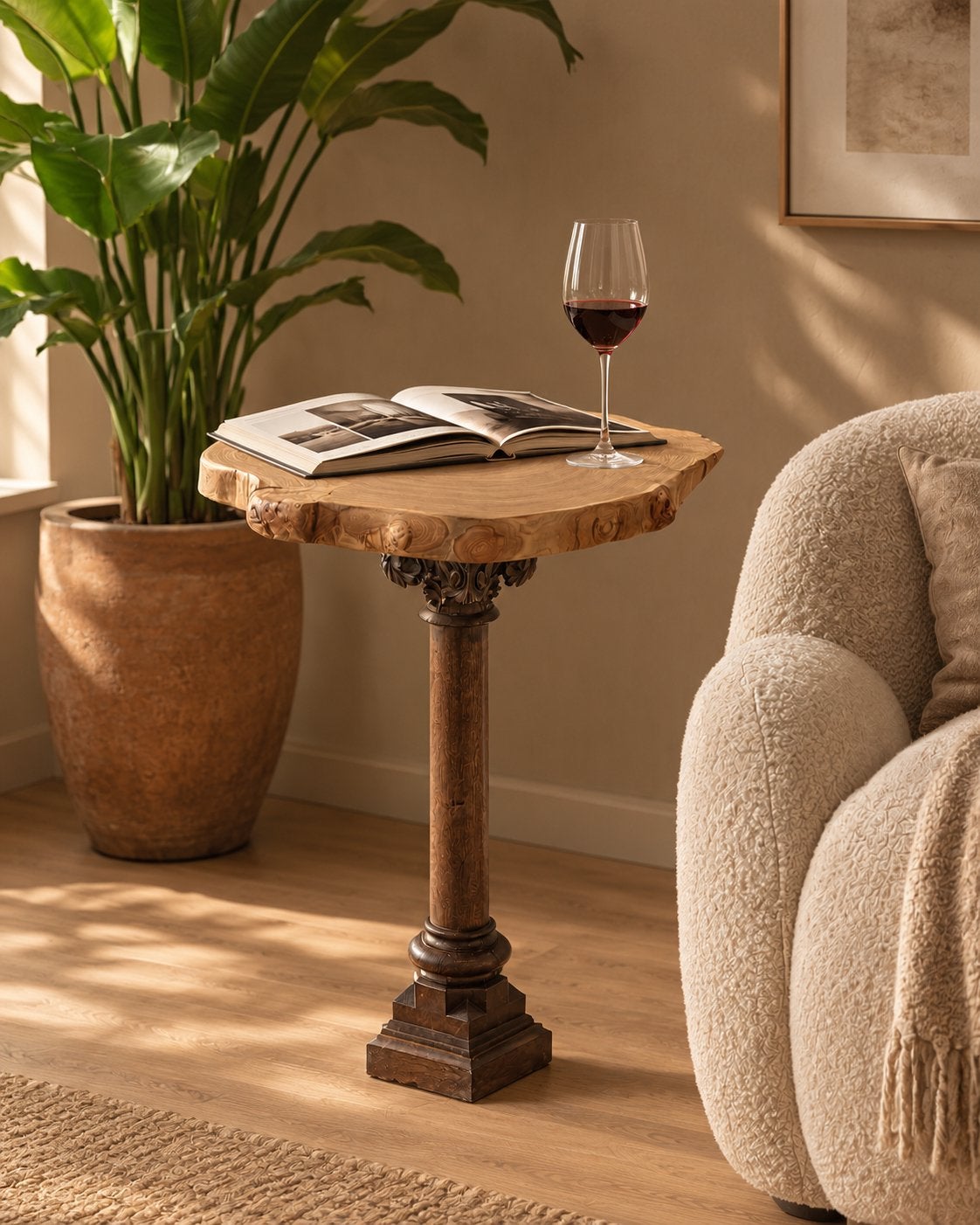 Eyecatcher bijzettafel (75cm) | Antiek Eiken & Christusdoorn, Ophalen, Zo goed als nieuw