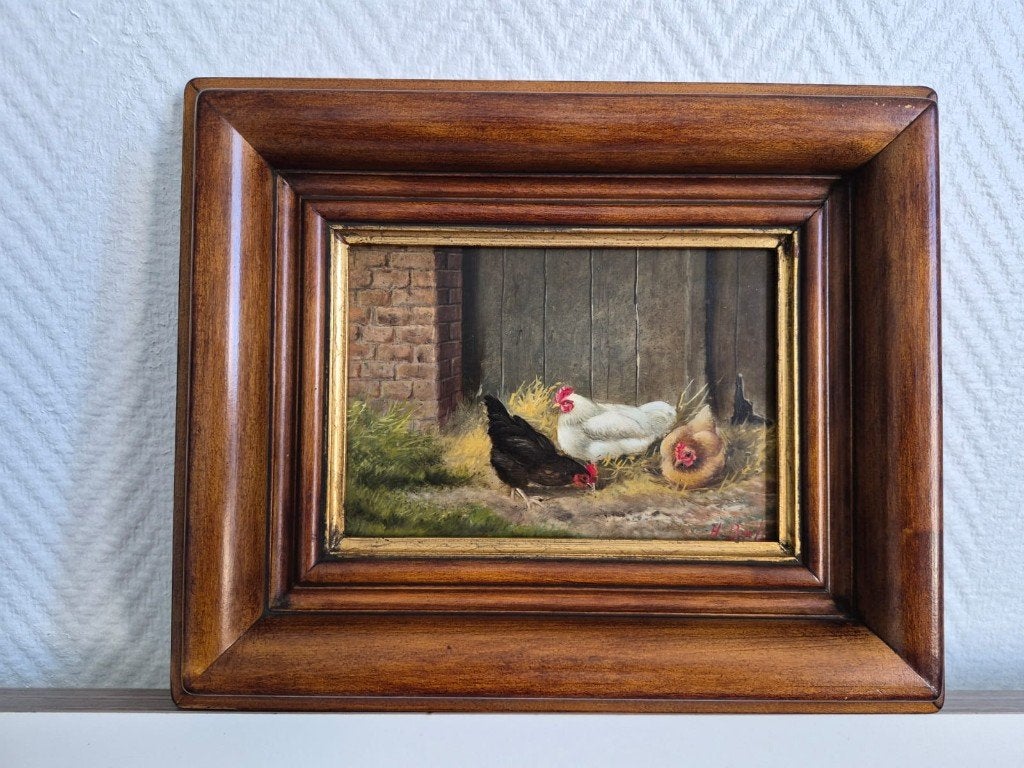Schilderij op paneel, gesigneerd H Bals (3), Enlèvement, Signé, Panneau