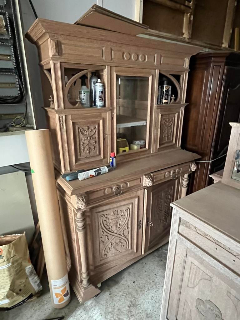 Eiken dressoir en 4x kleine eiken kastjes en 2x grote kast, Antiek en Kunst, Ophalen