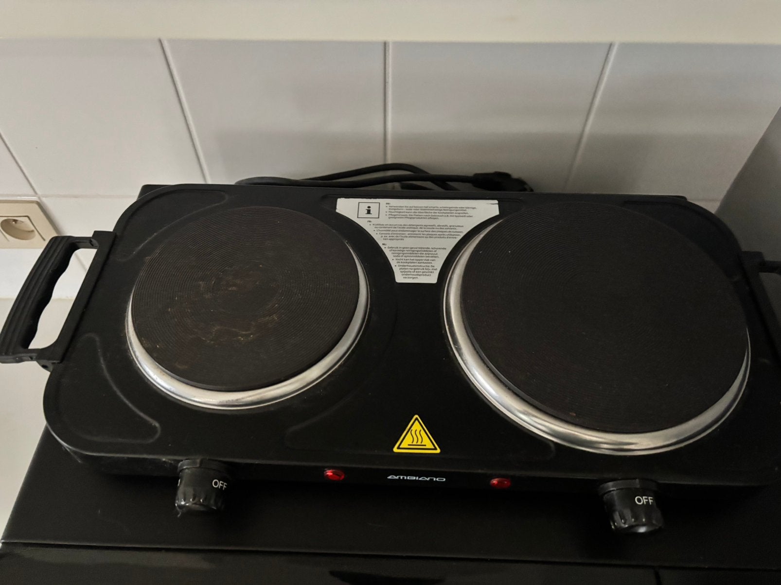 Elektische klokplaat 2 pits, Ophalen of Verzenden, Zo goed als nieuw