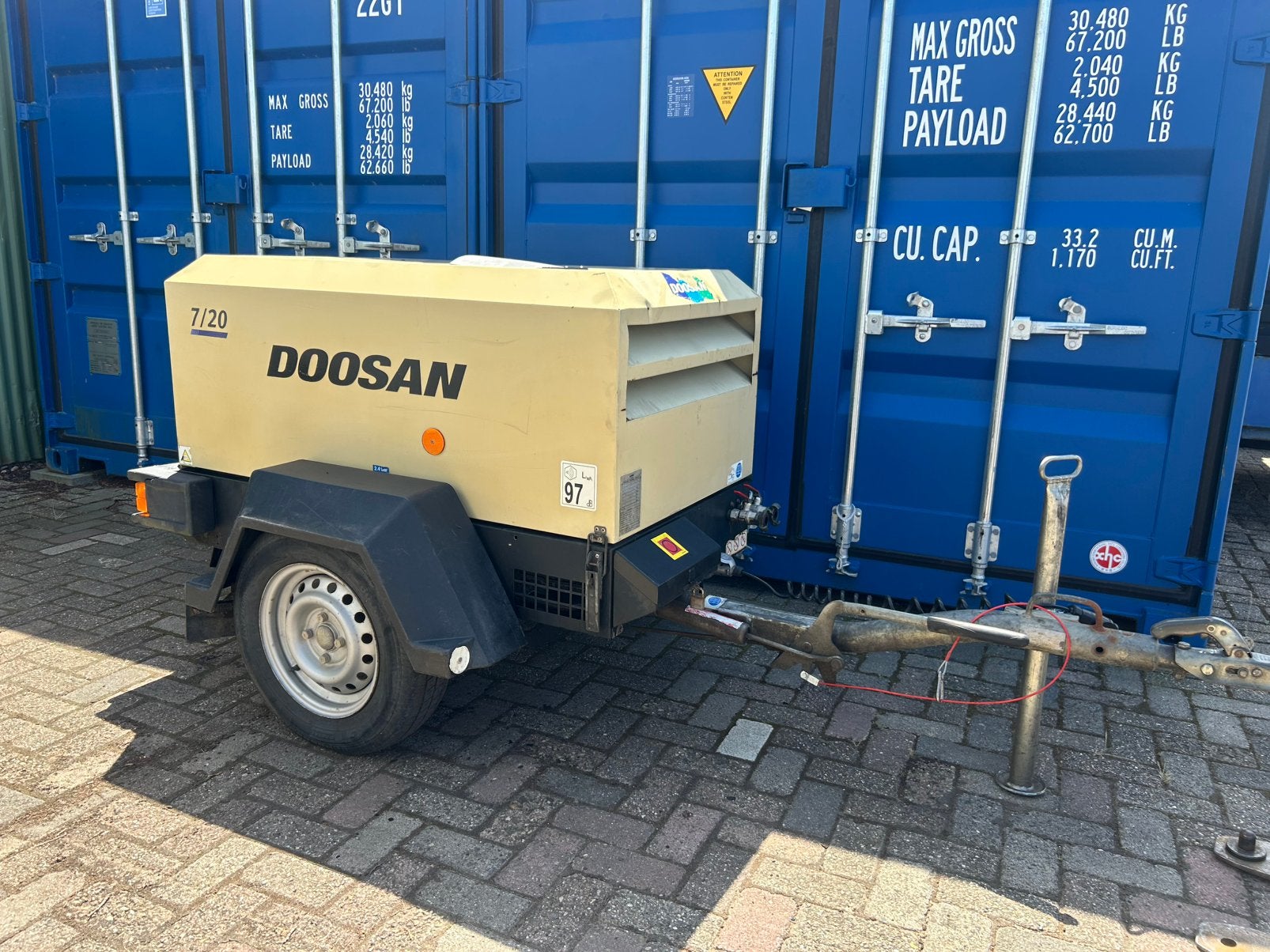 Diosan 7/20 mobiele compressor 2m3 7 bar dieselcompressor, Enlèvement ou Envoi, Comme neuf