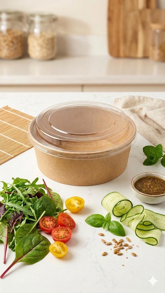 Lot de 600 Boîtes à Salade Kraft avec Couvercles, Antiquités & Art, Antiquités | Plateaux, Enlèvement ou Envoi