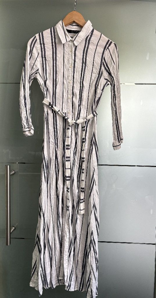 Zara - Robe d'été à rayures, Taille 38/40 (M), Enlèvement ou Envoi, Porté, Blanc