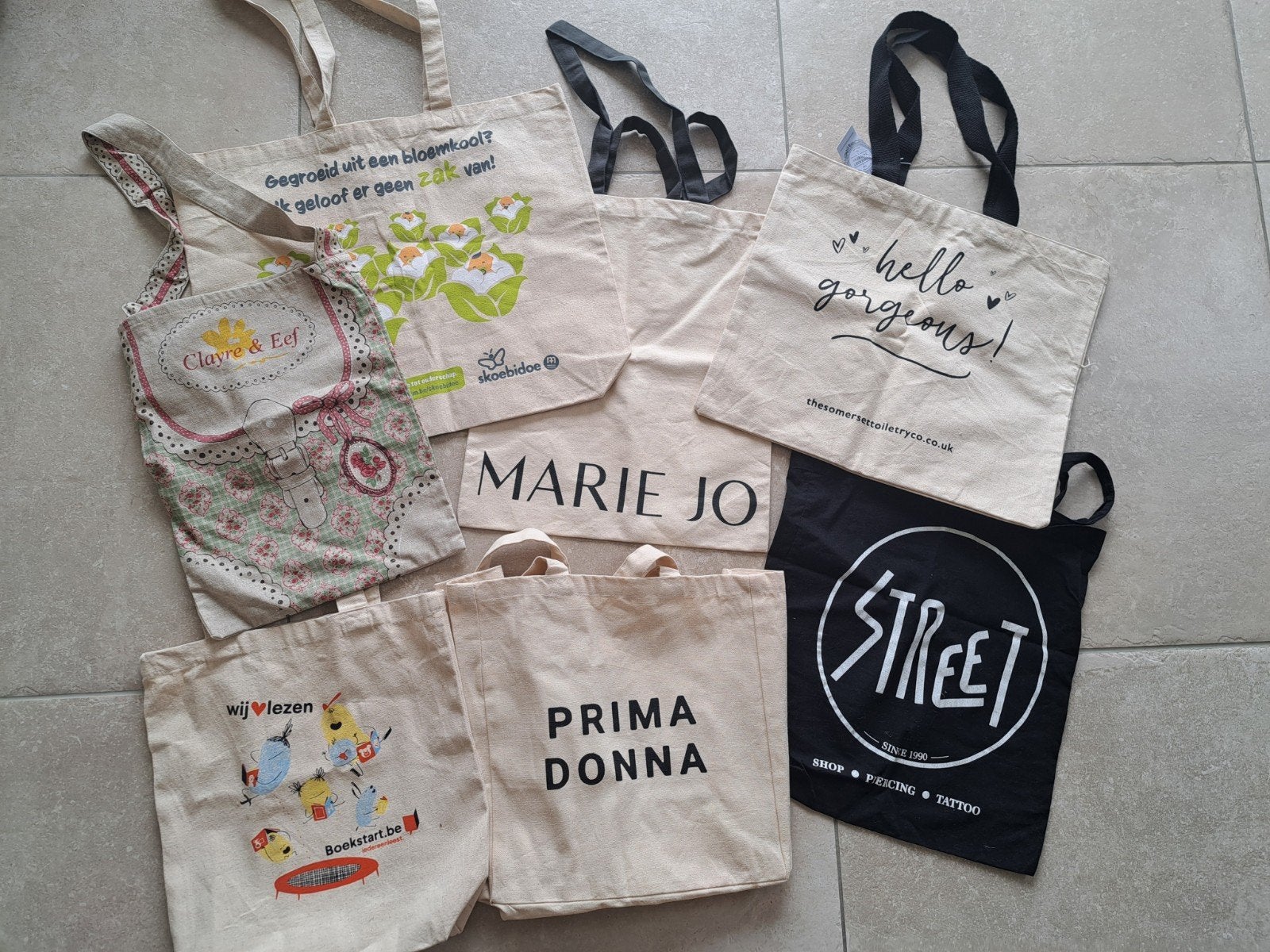 7x Tote bag - stoffen draagtas - prima staat!, Ophalen of Verzenden