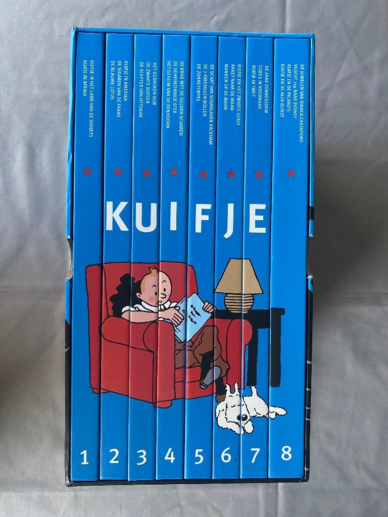 Boîte bleue complète Tintin/8 lots cartés/24 aventures, Livres, Série complète ou Série, Enlèvement ou Envoi, Comme neuf, Hergé