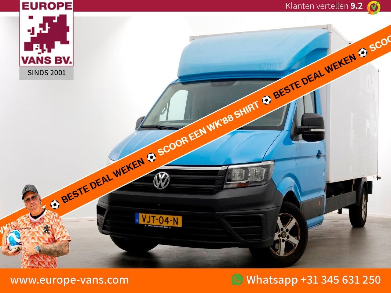 Volkswagen Crafter 35 2.0 TDI E6 Bakwagen met achterdeuren 2, Blauw, 277 g/km, Onderhoudsboekje, Te koop