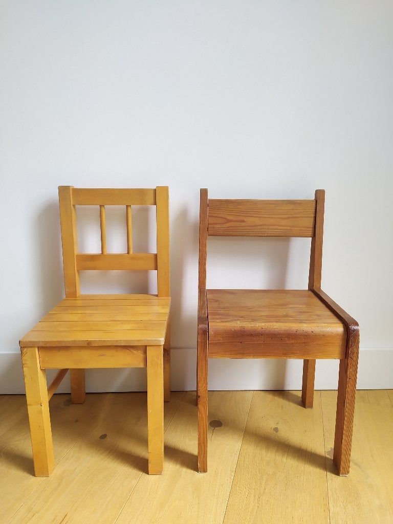 Houten kinderstoeltje (stoeltje rechts is verkocht), Ophalen, Gebruikt