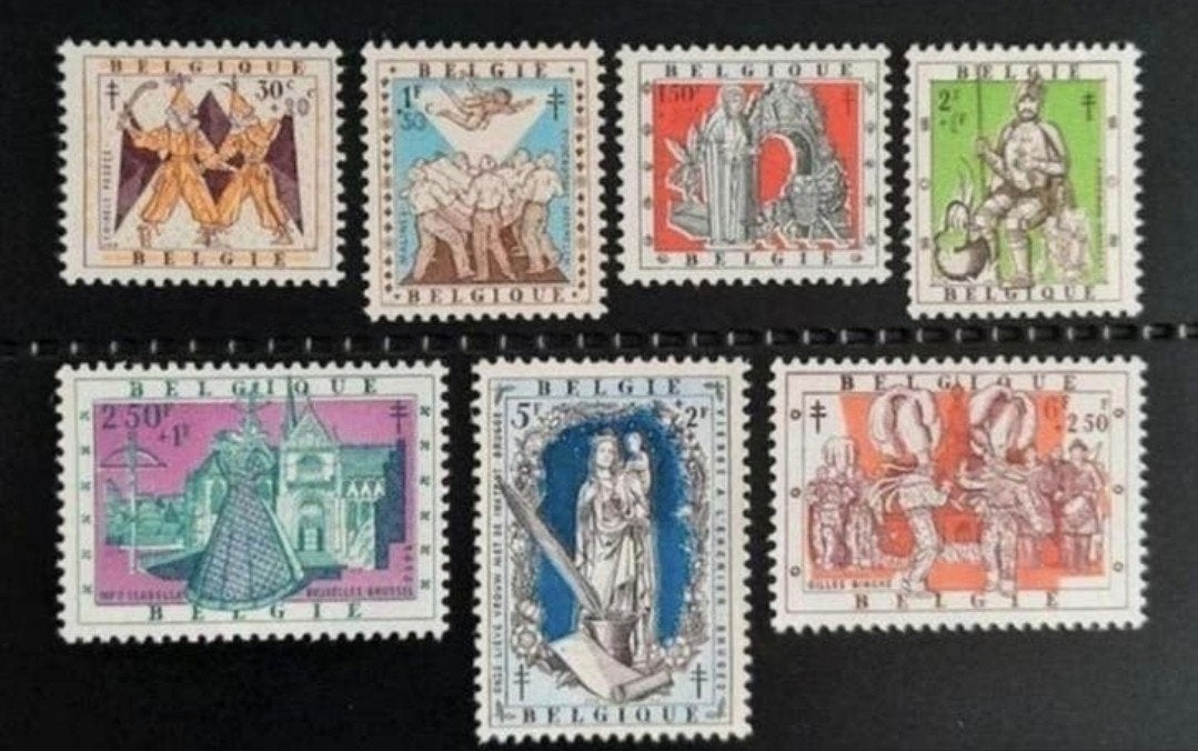 Belgique : COB 1039/45 ** Antituberculeux 1957, Sans timbre, Neuf, Enlèvement ou Envoi, Non oblitéré