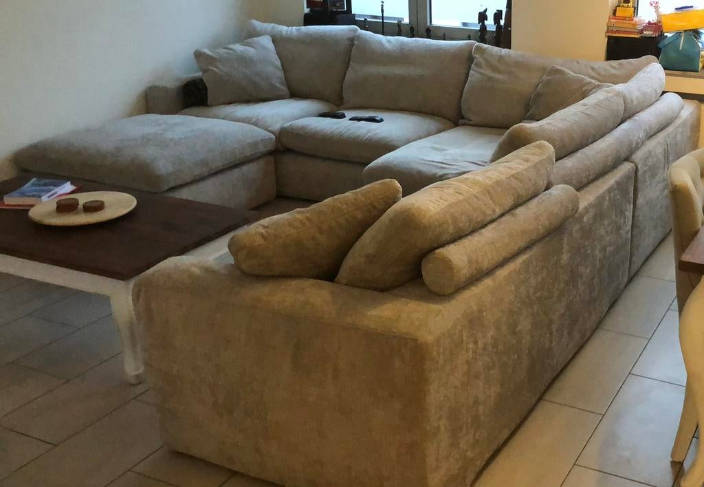 Canapé modulable XL >9 places + pouf – Haut de gamme, Enlèvement, Comme neuf