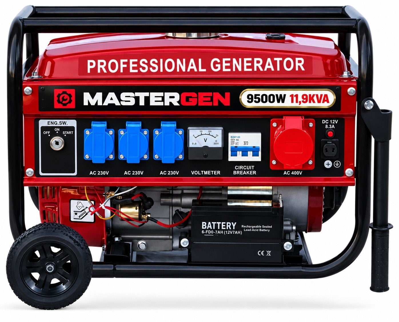 stroomgroep/generator 9500w 11,9kva nieuw gratis bezorging, Doe-het-zelf en Bouw, Nieuw, Ophalen of Verzenden, 10 tot 30 kVA, Elektrisch startend