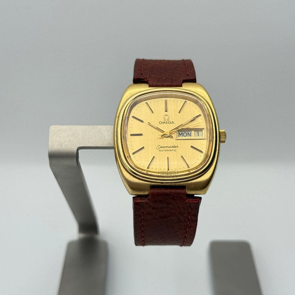 Montre automatique Omega Seamaster | Vers 1978, Montre-bracelet, Enlèvement ou Envoi, Cuir, Utilisé