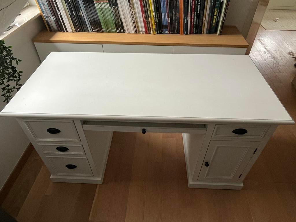Wit bureau, Huis en Inrichting, Ophalen, Met lades, Gebruikt, Wit