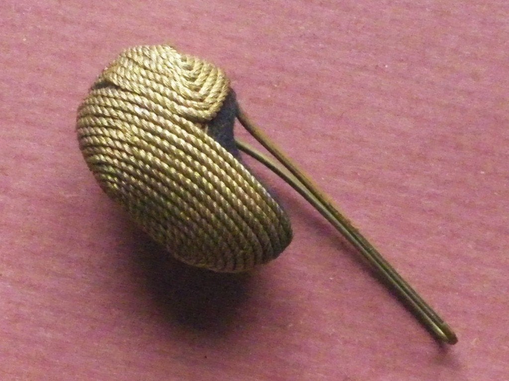 Pompon en cannetille dorée shako belge d'officier 1897, Collections, Envoi, Armée de terre, Emblème ou Badge