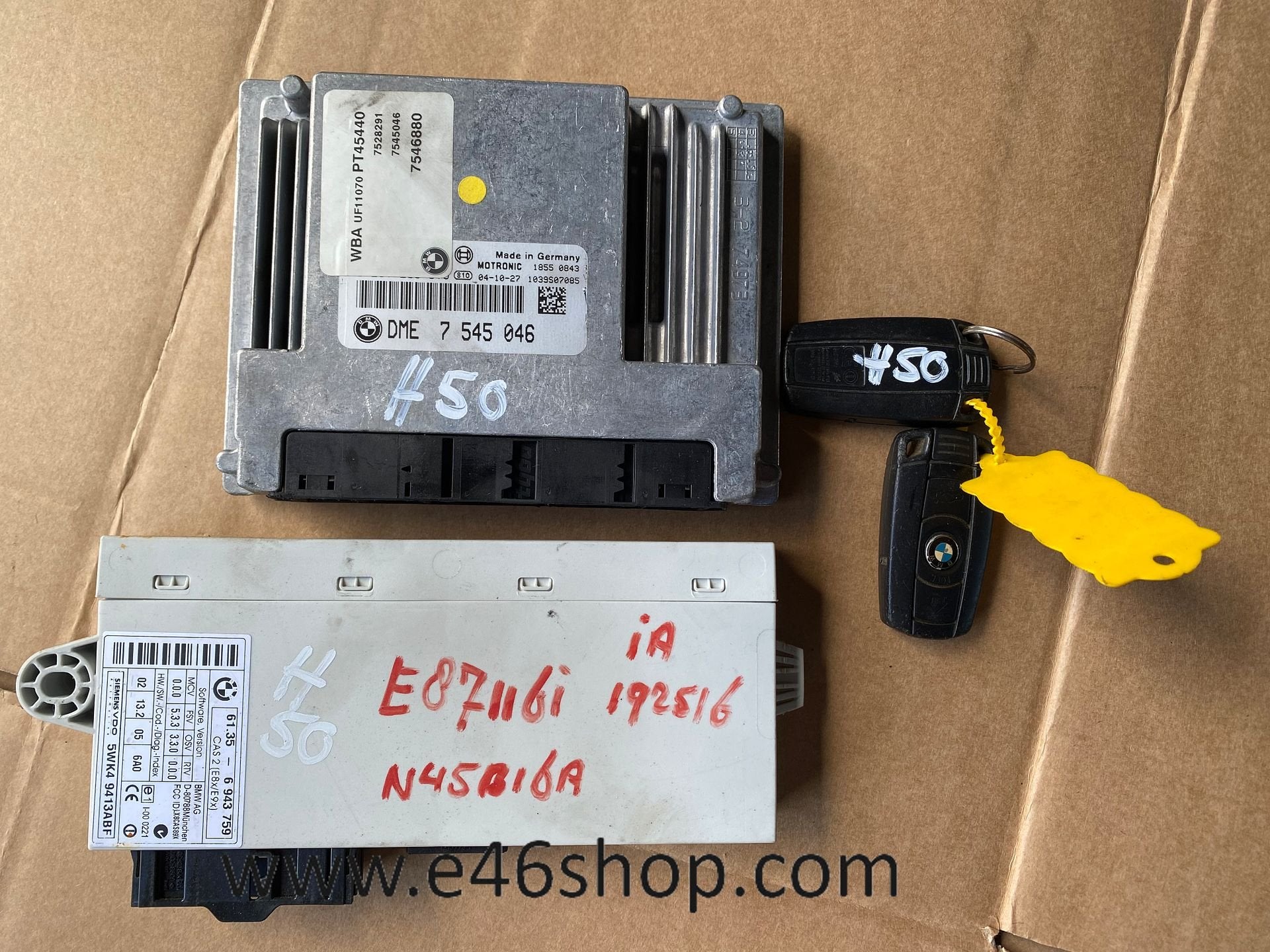ECU DME SET BMW E87 116i oe 7545046, Gebruikt, -, -, Ophalen of Verzenden