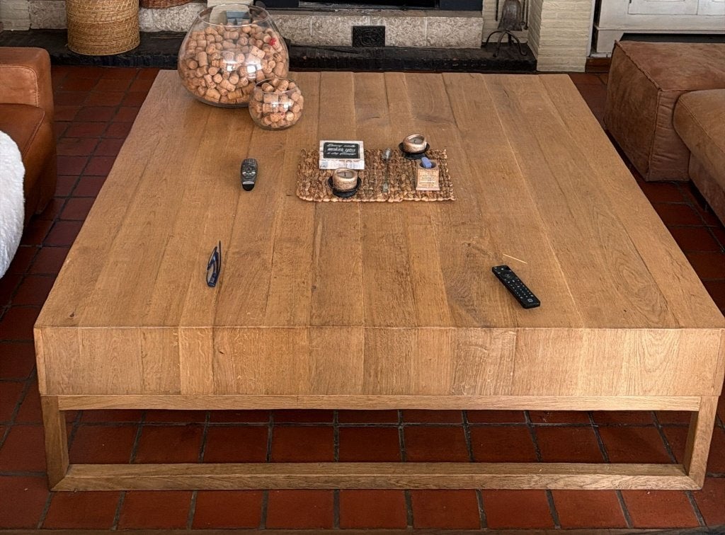 salontafel licht Eikenhout, Ophalen, Gebruikt, 100 tot 150 cm, Landelijk