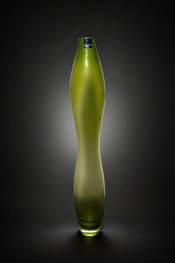 Smaragdgroene glazen vaas Leonardo., Ophalen