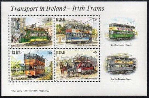 IERLAND 1987 Trams Blokje, Michel: B-6, postfris., Verzenden, Postfris, Treinen