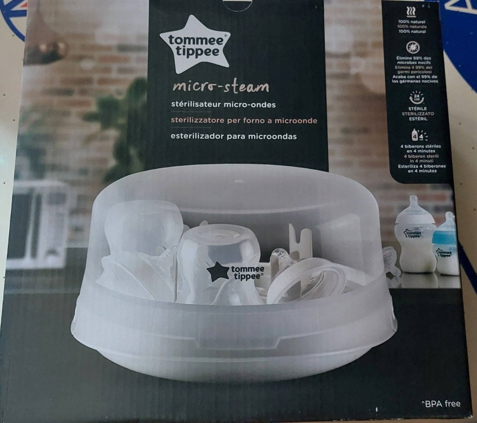 Stérilisateur micro-ondes - Blanc Tommee Tippee, Kinderen en Baby's, Babyvoeding en Toebehoren, Zo goed als nieuw, Sterilisator
