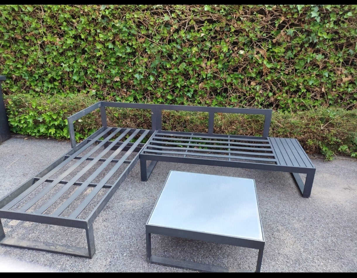 tuin zithoek met tafel, Tuin en Terras, Ophalen, Aluminium
