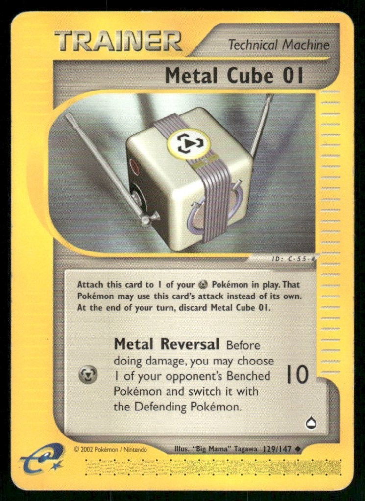 Metal Cube 01 129/147 - Aquapolis, Hobby en Vrije tijd, Verzamelkaartspellen | Pokémon, Gebruikt, Verzenden