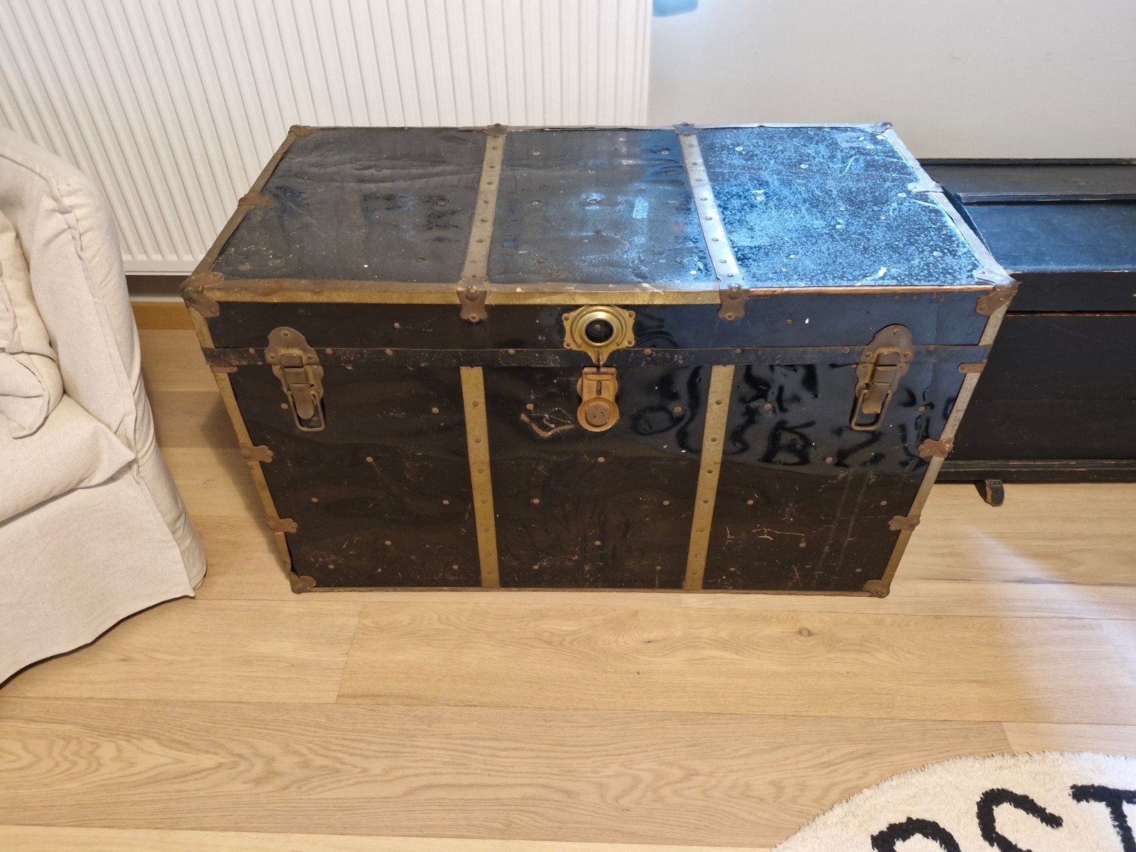 Antieke scheeps/reis kist., Ophalen, 50 – 75, Gebruikt, 100 tot 150 cm