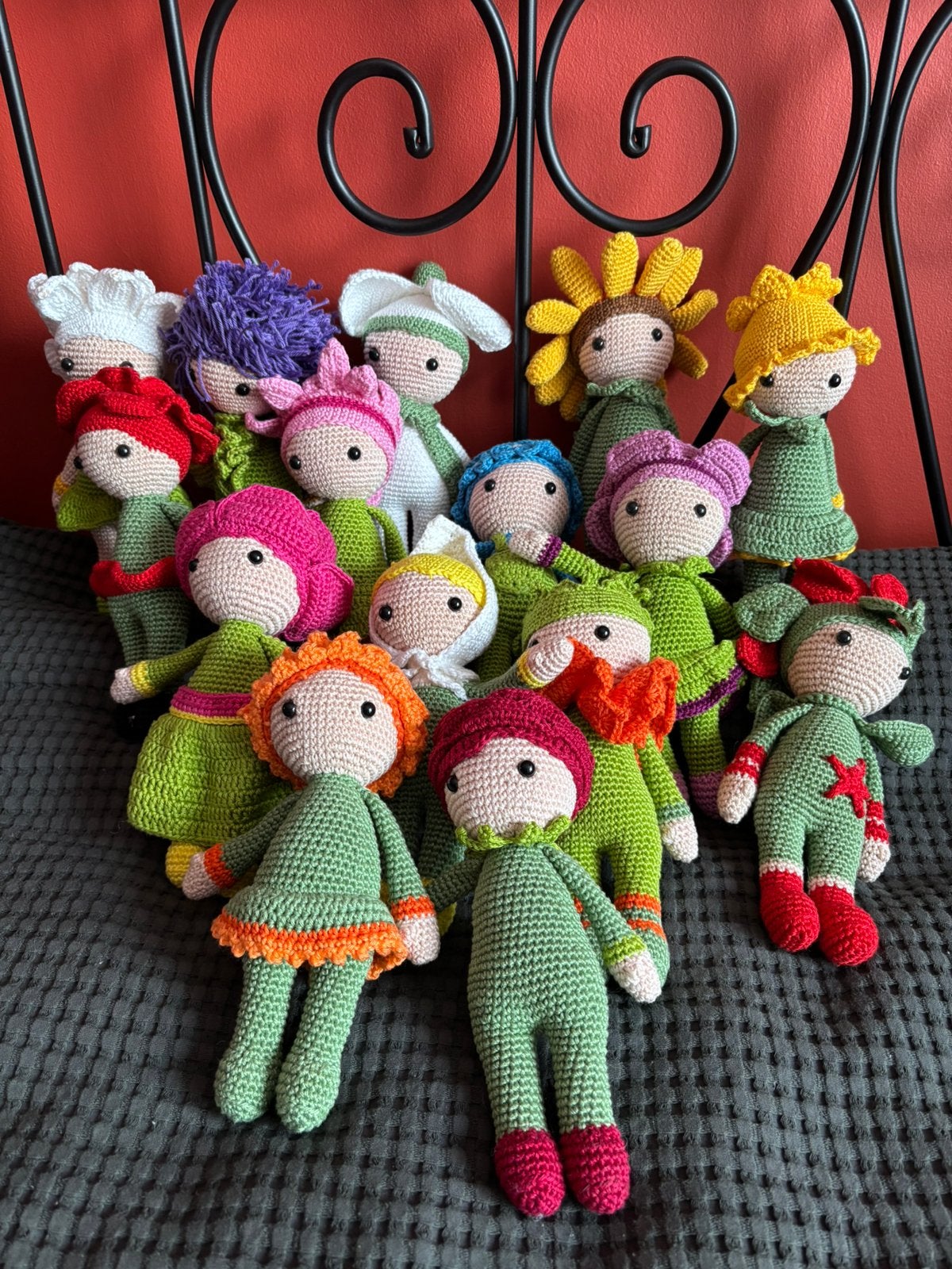 Zelfgehaakte bloemenpoppen, Enfants & Bébés, Jouets | Peluches, Neuf, Lavable, Enlèvement ou Envoi