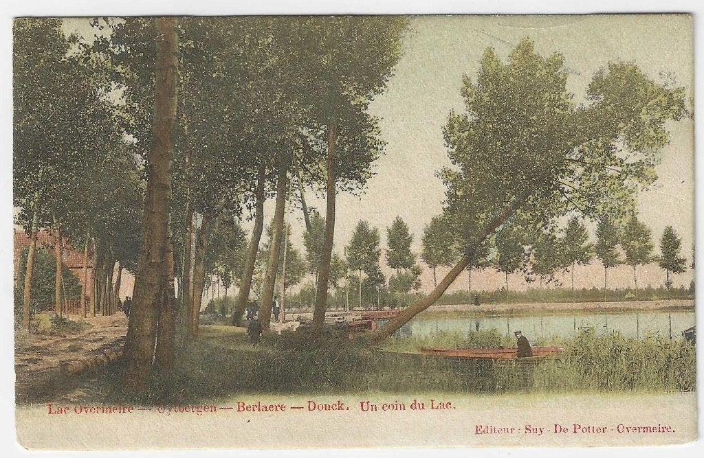 Carte postale Berlaere, Lac Overmeire, Un coin du lac, Enlèvement ou Envoi, Avant 1920, Affranchie, Flandre Orientale