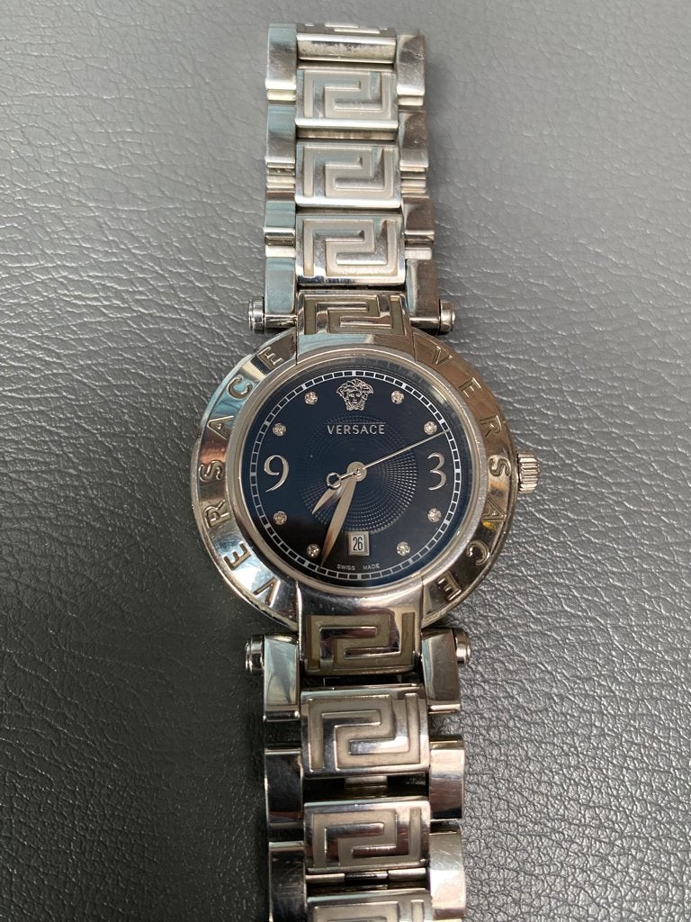 Versace Swiss made Dameshorloge, Handtassen en Accessoires, Horloges | Dames, Staal, Staal, Polshorloge, Zo goed als nieuw