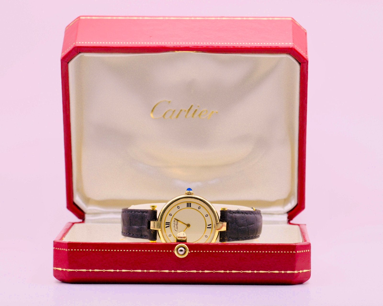 Must de Cartier Vendôme Vermeil – 30mm, Enlèvement ou Envoi, Utilisé, Montre-bracelet, Autres marques