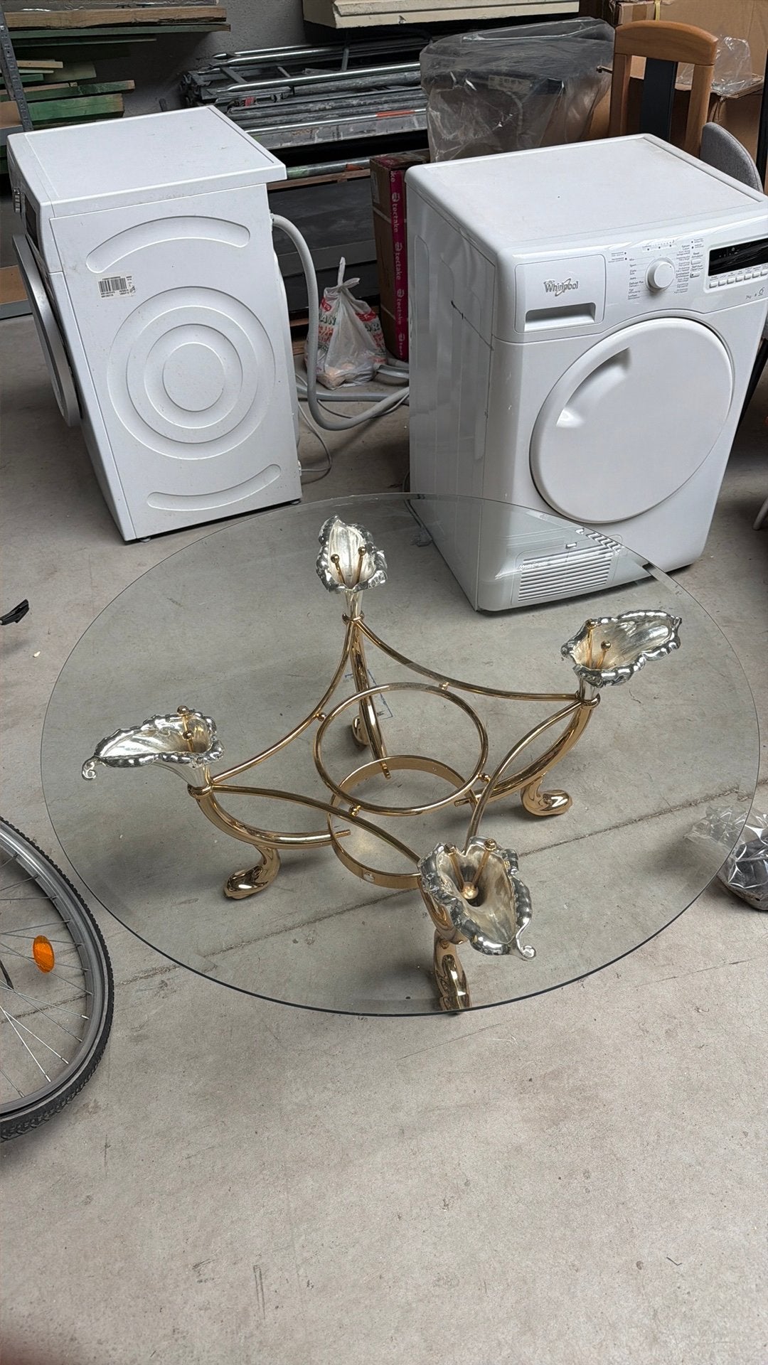 Glazen tafel salon, Audio, Tv en Foto, Luidsprekerboxen, Ophalen, Zo goed als nieuw