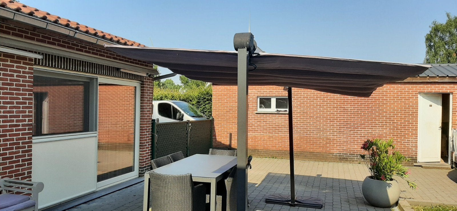 Schaduwdoek 2.5m x 3.5m, Tuin en Terras, Ophalen, Gebruikt